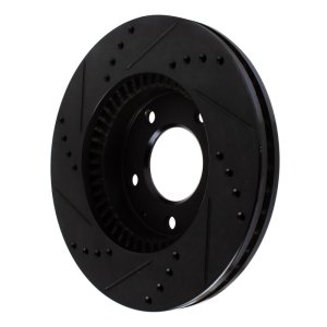 Mazda MPV Brake Rotor (1) - Front Right - R1 Concepts - Drilled & Slotted - Black - `95-`06